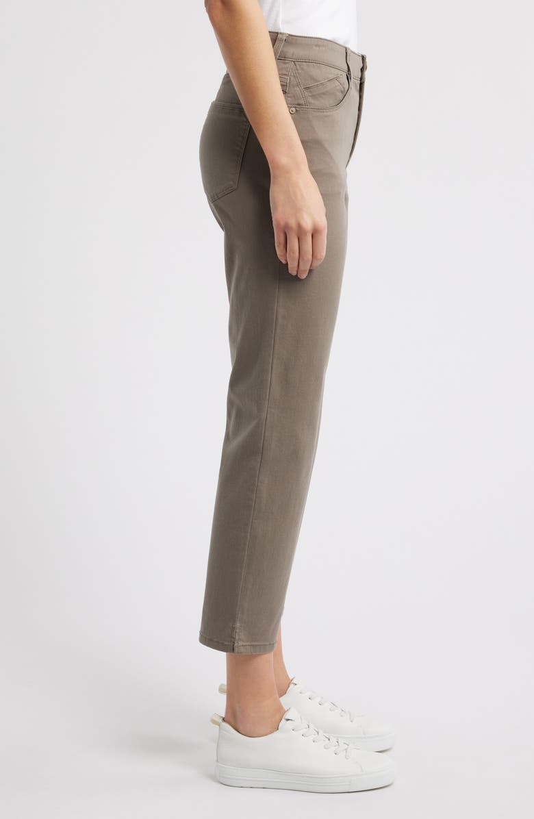 Wit & Wisdom High Waist Straight Leg Stretch Twill Pants, Alternate, color, Brindle Olive