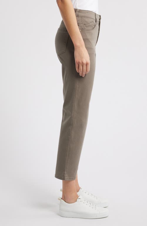 Wit & Wisdom High Waist Straight Leg Stretch Twill Pants In Brindle Olive