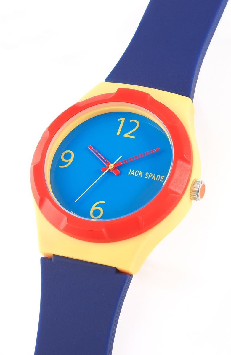 Jack Spade 'Graphic' Colorblock Watch, 38mm, Alternate, color, 