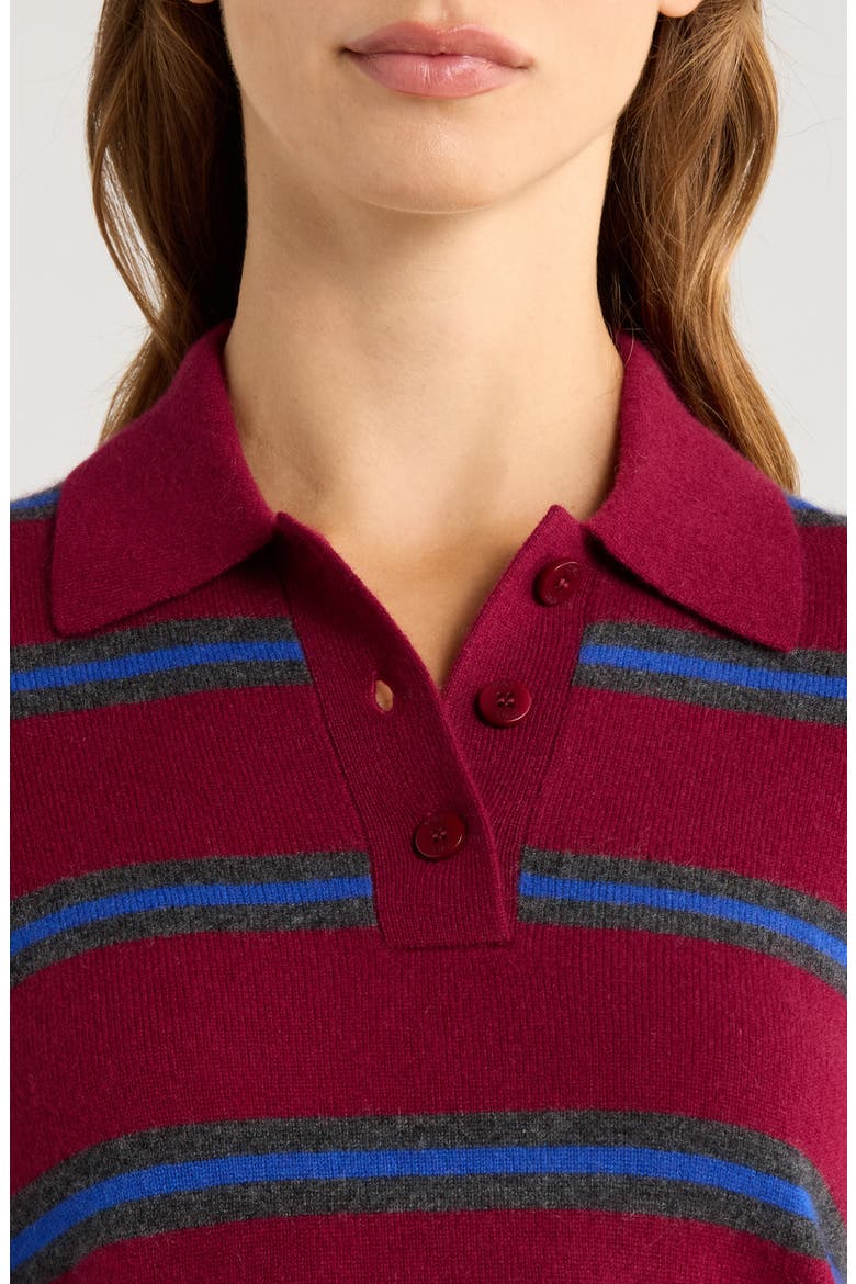 Gemma Cashmere Sweater, Alternate, color, CRIMSON STRIPE