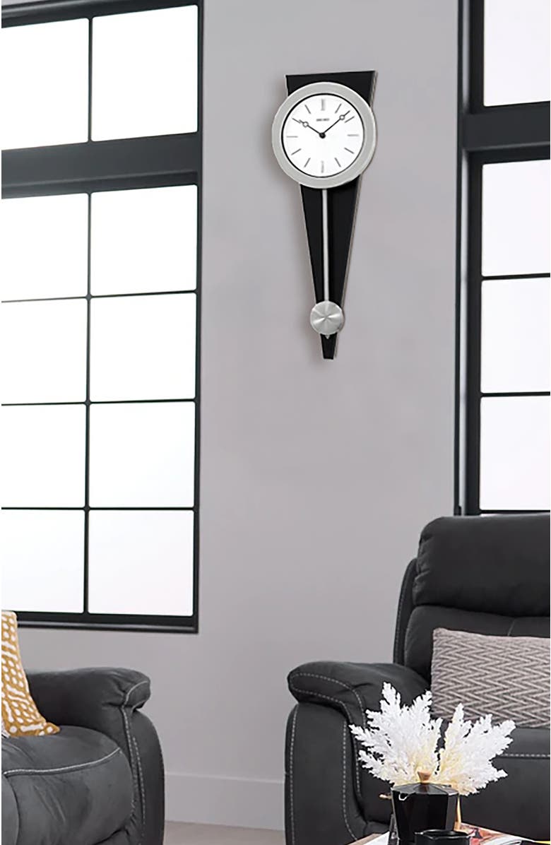 Seiko "Zing" Pendulum Wall Clock, Alternate, color, Silver & Black