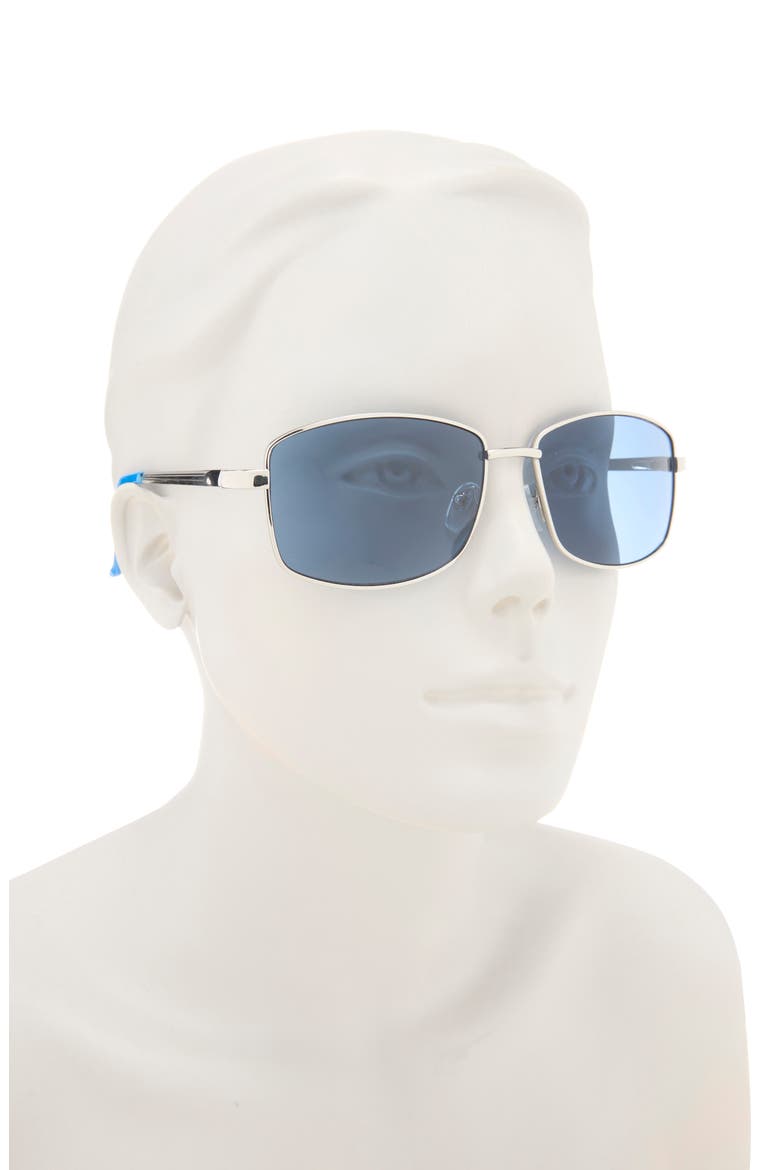 136mm Rectangular Sunglasses, Alternate, color, SILVER
