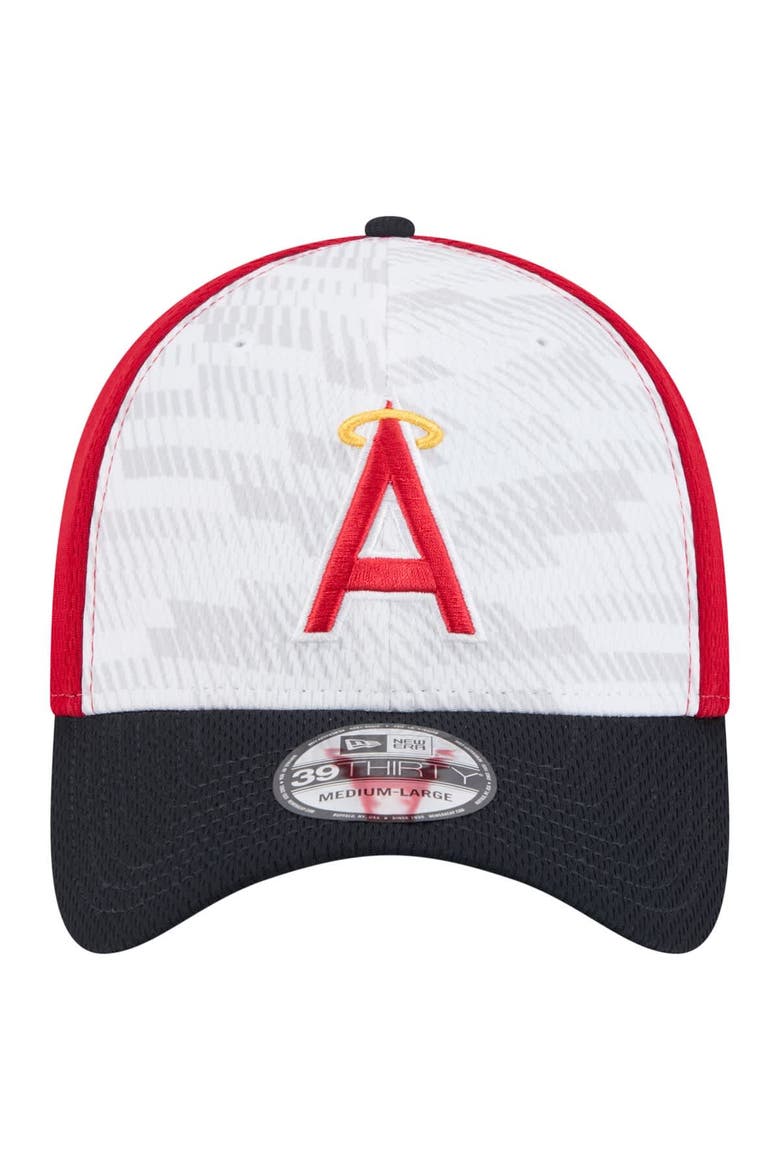 Men's New Era Red/Navy Los Angeles Angels 2025 MLB Clubhouse 39THIRTY Flex Hat, Alternate, color, Red