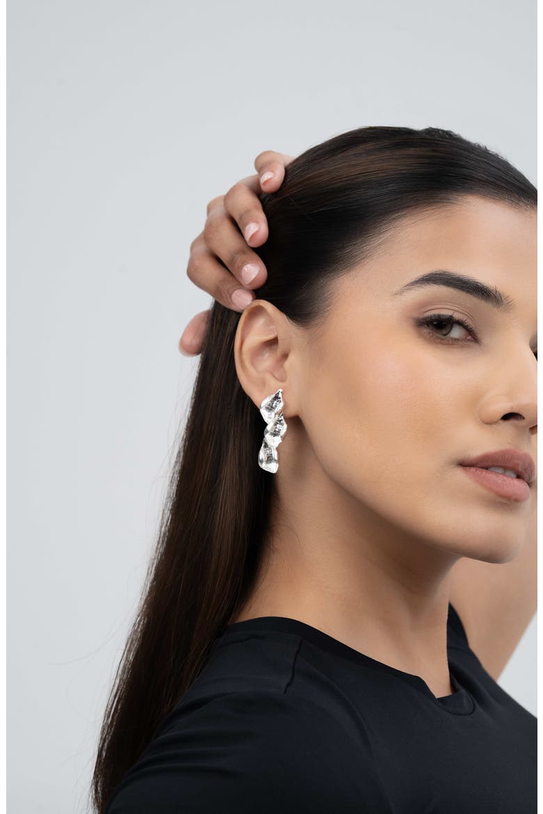 Noa Drop Earrings, Alternate, color, SILVER