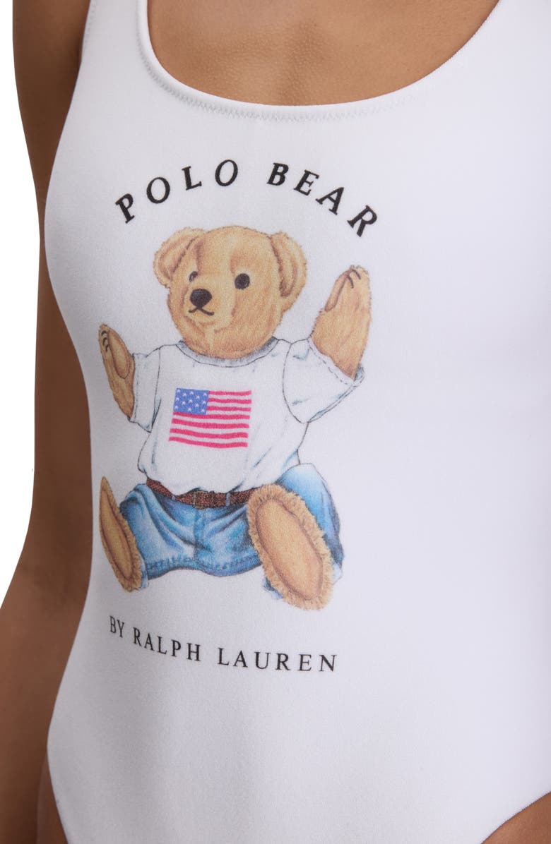 Polo Ralph Lauren Scoop One-Piece Swimsuit, Alternate, color, White