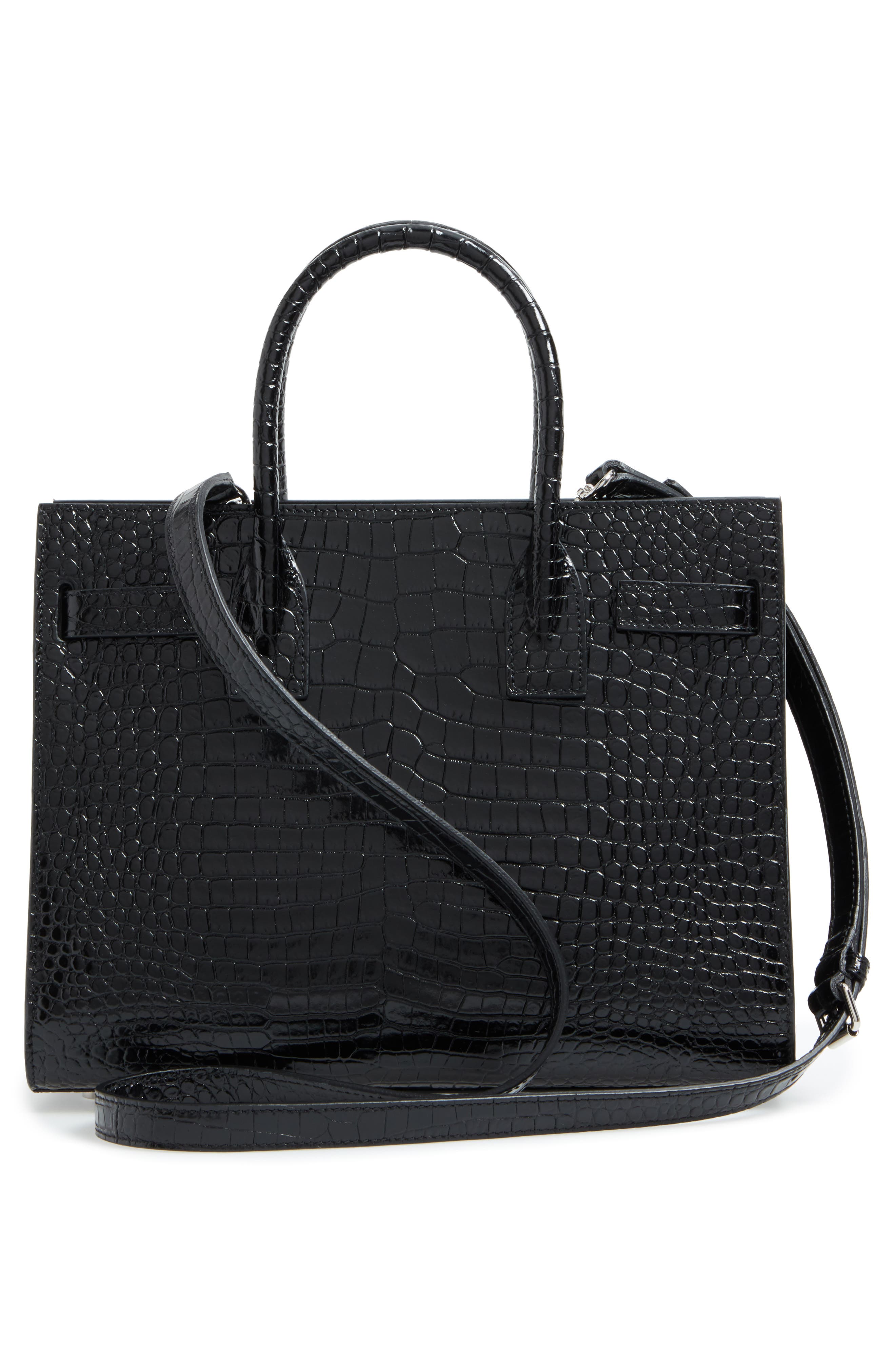 Saint Laurent Baby Sac de Jour Croc Embossed Calfskin Leather Tote, Alternate, color, 
