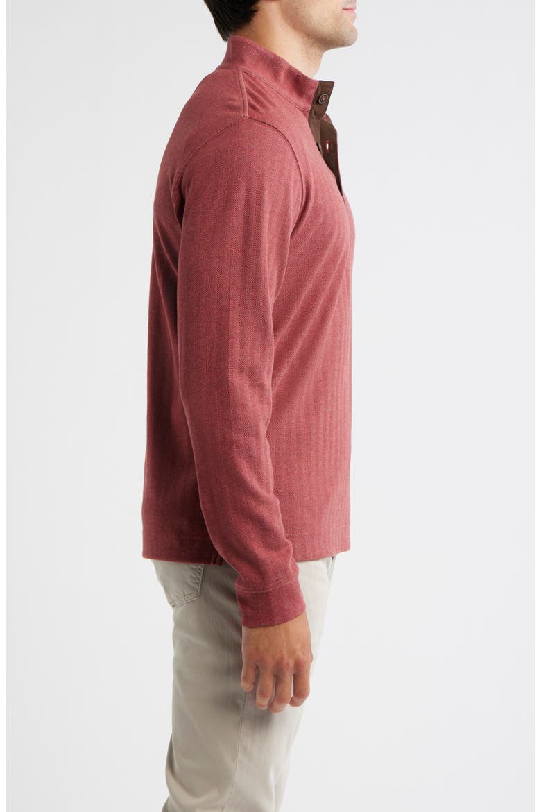 Herringbone Long Sleeve Henley, Alternate, color, MALIBU RED