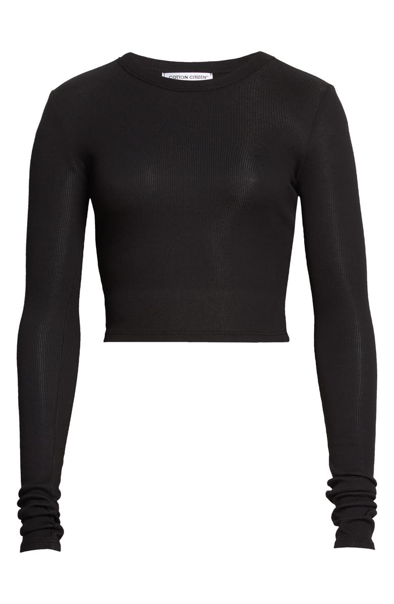 COTTON CITIZEN Verona Ribbed Long Sleeve Crop Top, Alternate, color,