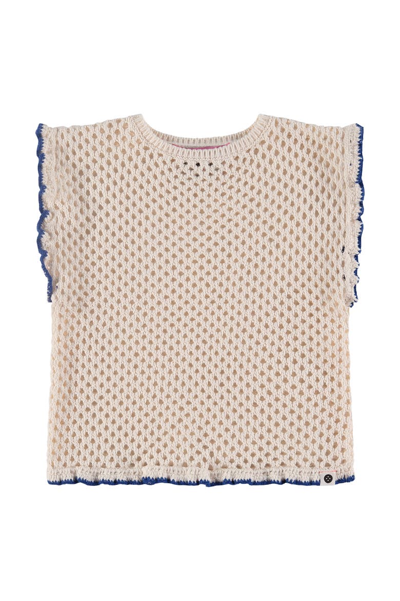 Crochet Ruffle Top, Main, color, Off White