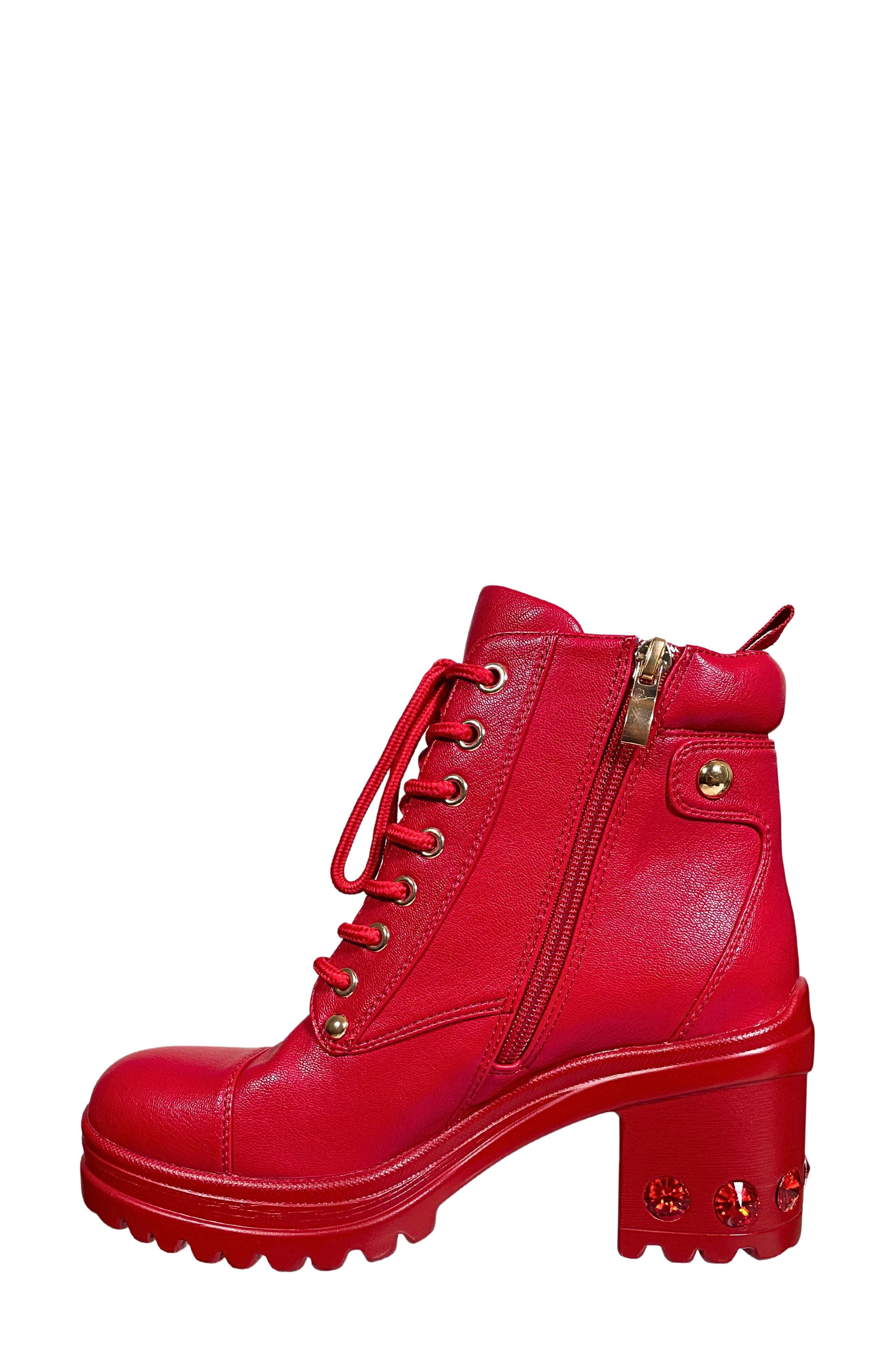 Thunder Lug Sole Boot, Alternate, color, RED