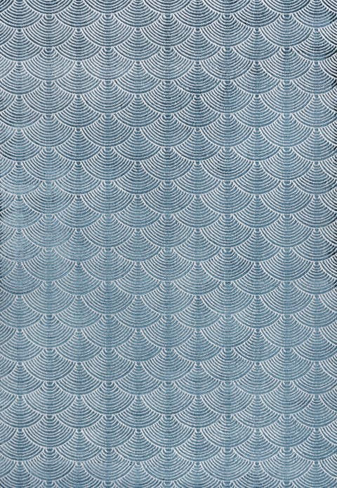 Porter Geometric Art Deco Fan Pattern High-Low Area Rug