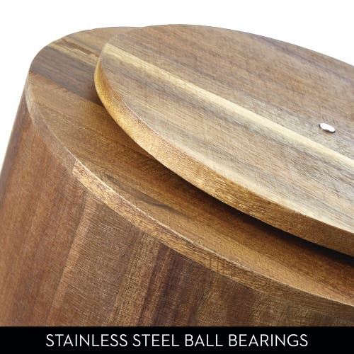 Basic 10-inch Round Acacia Wood Lazy Susan Organizer For Kitchen In Brown