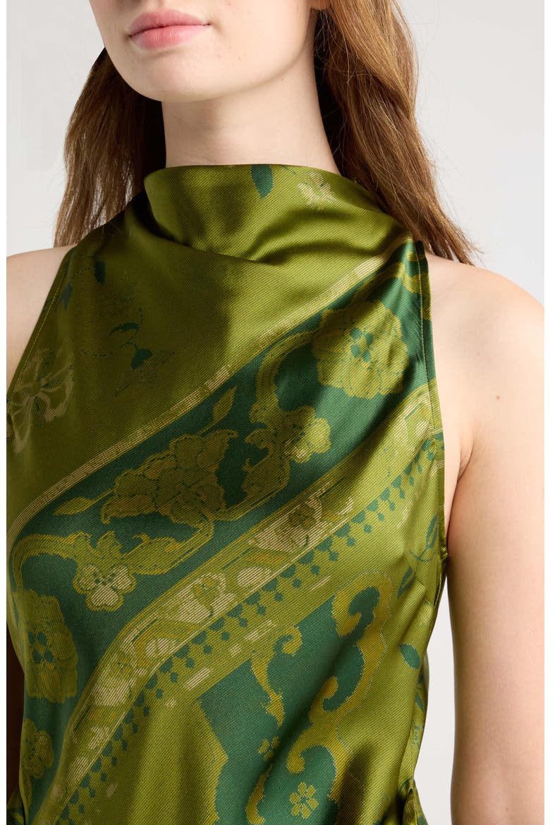 Stelliana Placed Print Scarf Dress, Alternate, color, EMERALD TAPESTRY