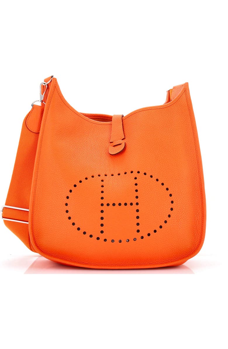 Pre-Owned Hermes Evelyne Bag Gen III Clemence GM, Main, color, Feu