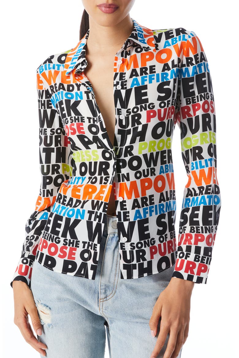 Willa Silk Shirt, Main, color, MAHOGANYS POEM