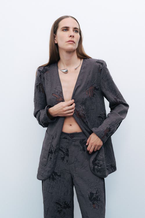 Shop Nocturne Jacquard Jacket In Anthracite