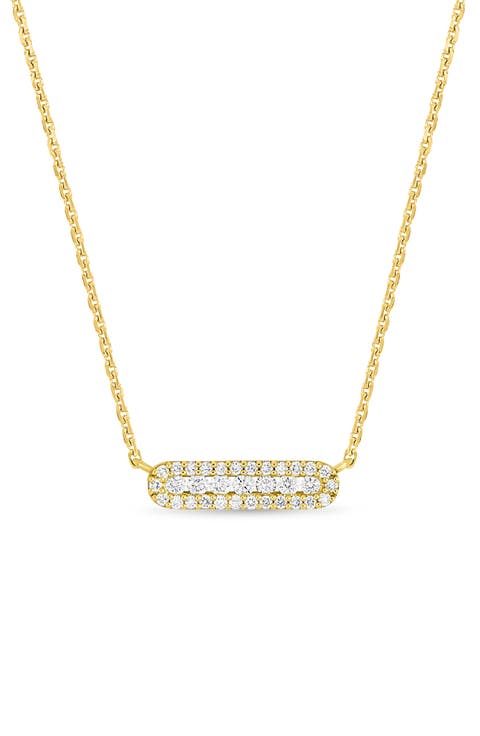 Mika Diamond Bar Pendant Necklace