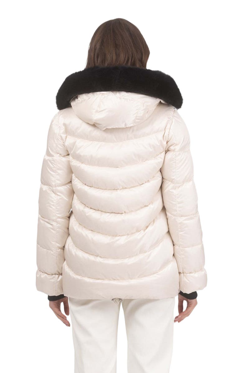 GORSKI Apres-Ski Jacket With Detachable Hood Trim, Alternate, color, Champagne/Black