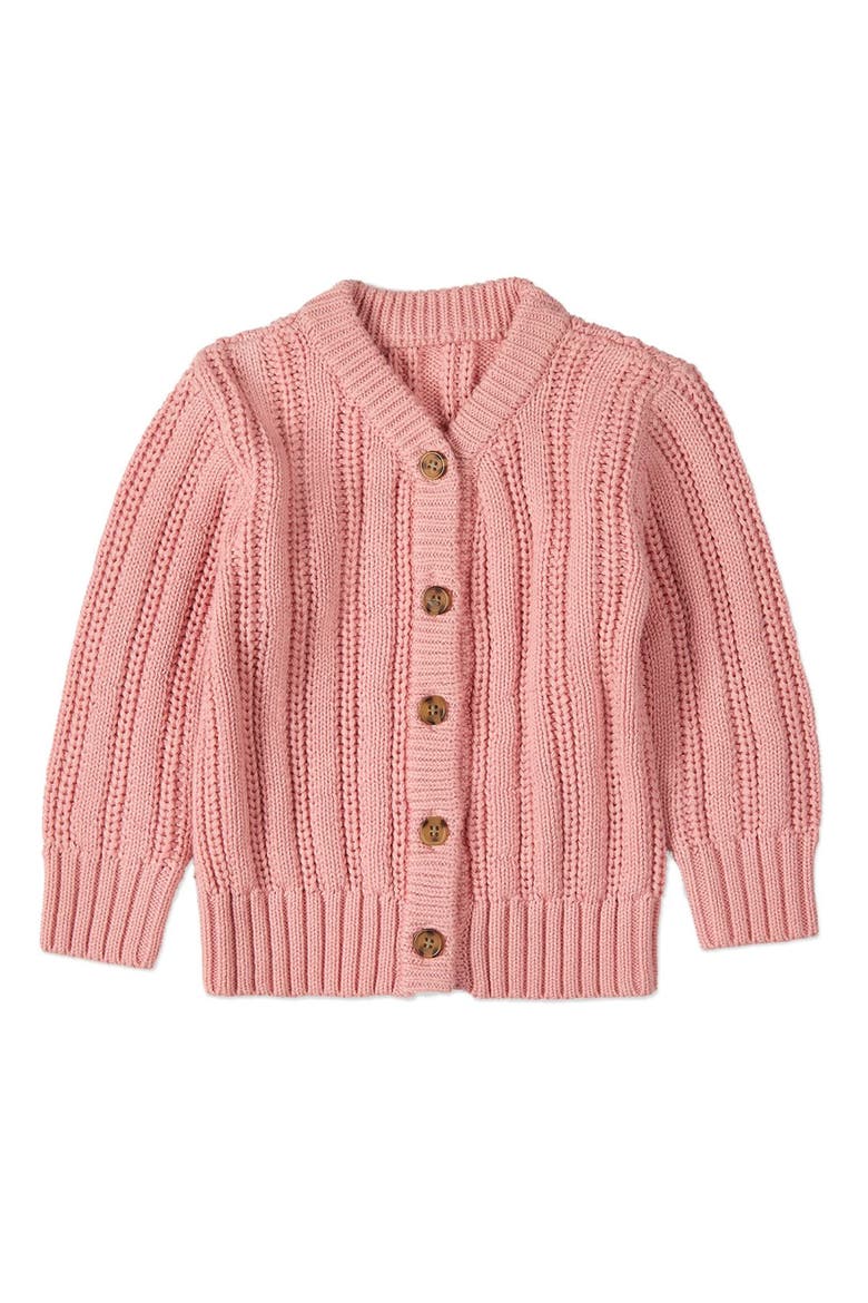 Kid's Oversized Cable-Knit Cardigan Sweater, Main, color, Pink