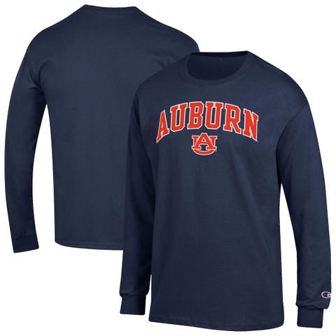Men's Champion  Navy Auburn Tigers Arch Over Logo Long Sleeve T-Shirt