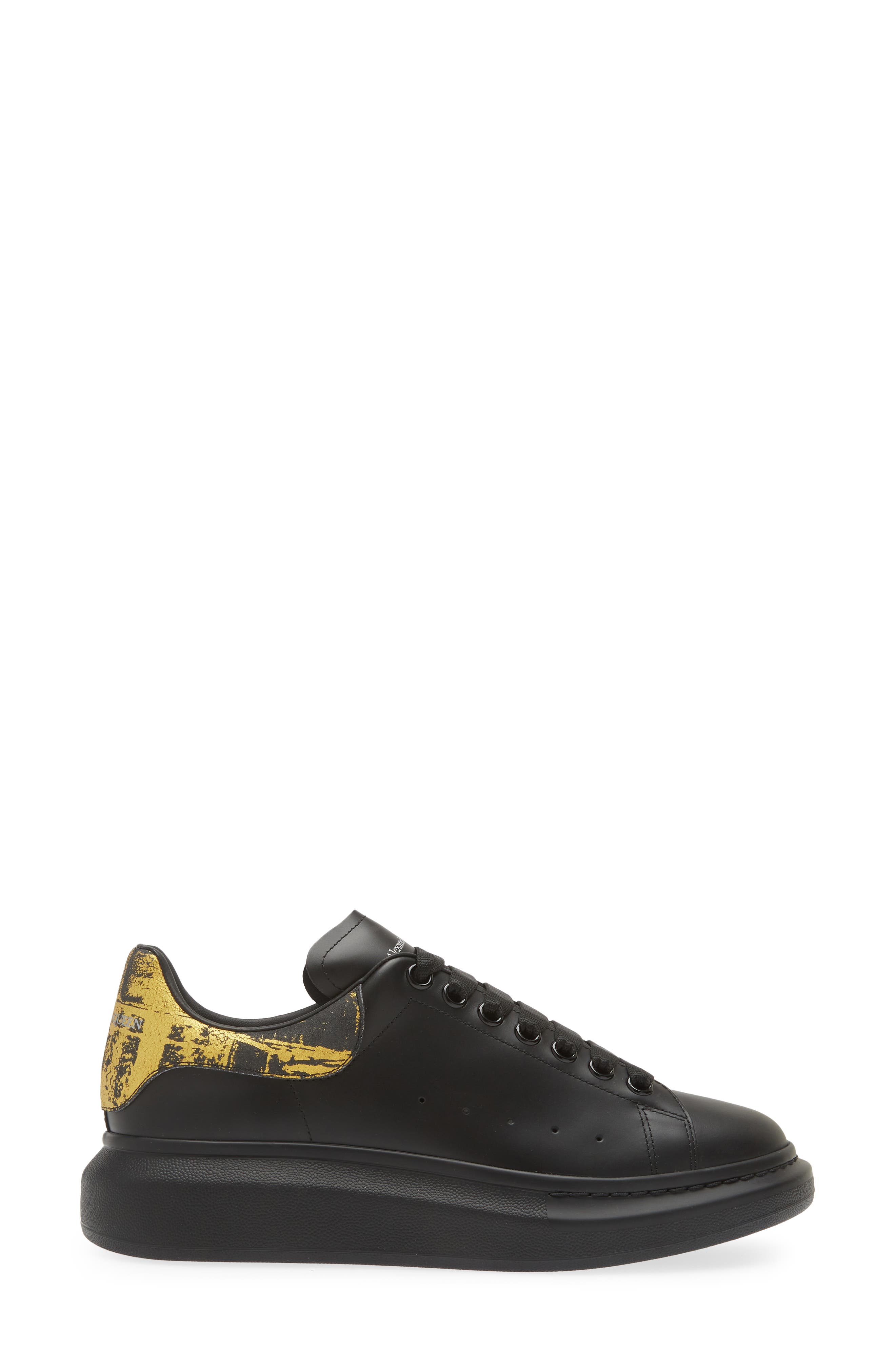 McQueen Fold Print Oversized Leather Sneaker, Alternate, color, 