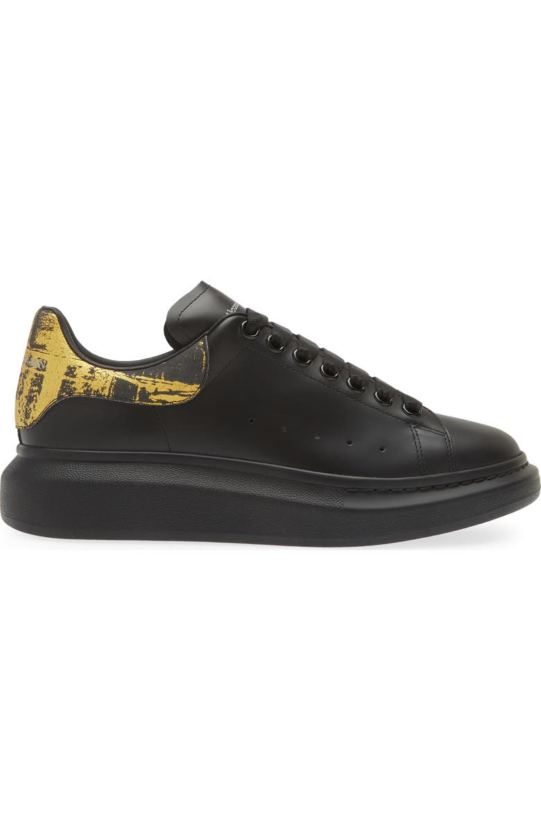 McQueen Fold Print Oversized Leather Sneaker, Alternate, color,