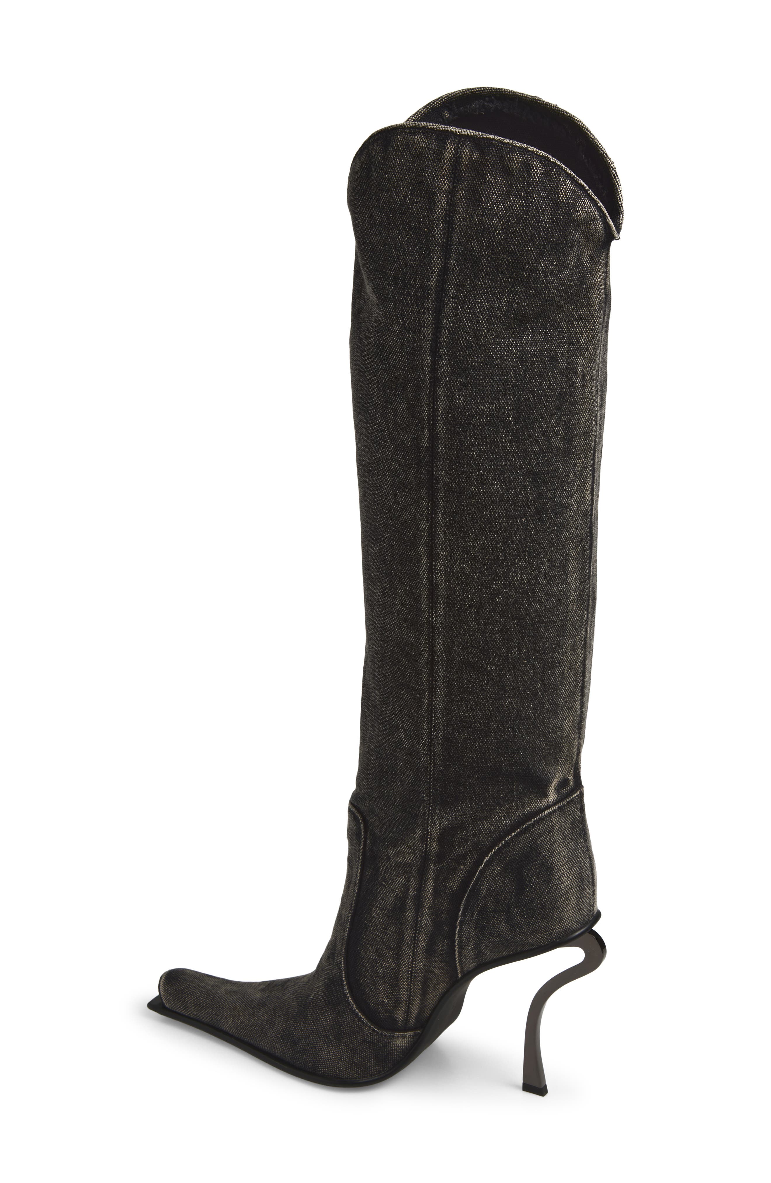 Dulcimer Knee High Boot, Alternate, color, BLACK DENIM