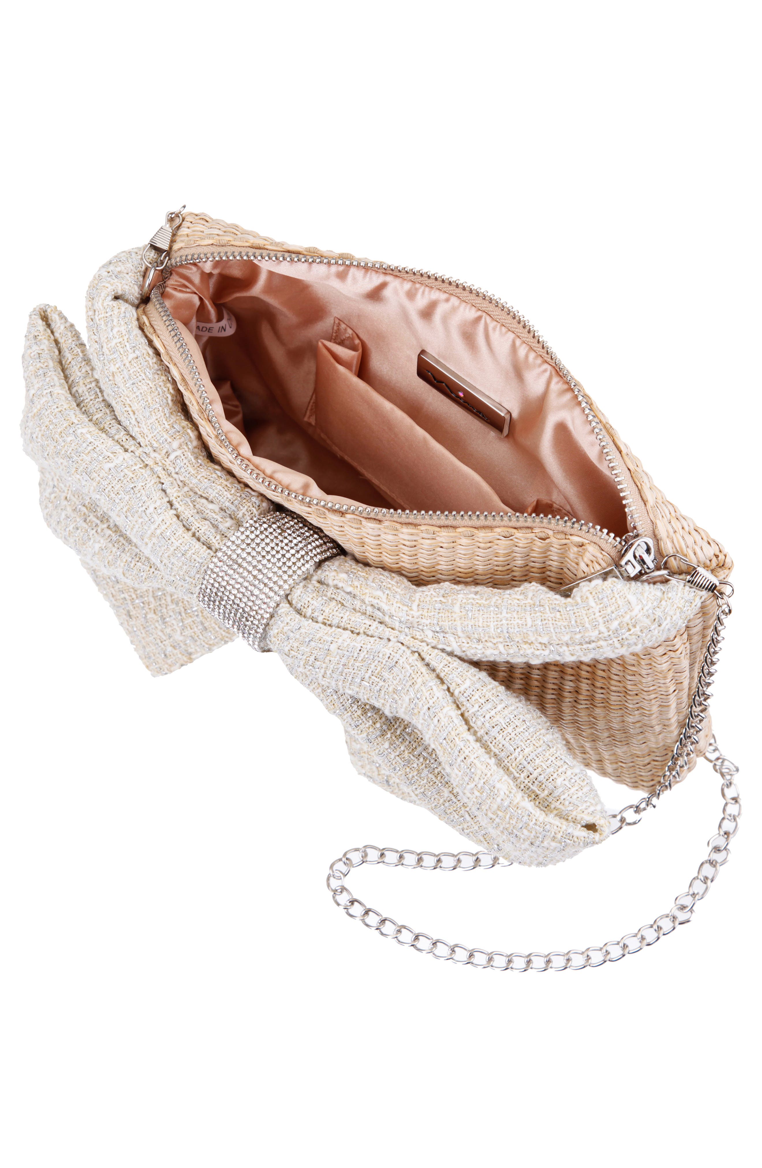 Nina Tula Clutch, Alternate, color, White/Natural