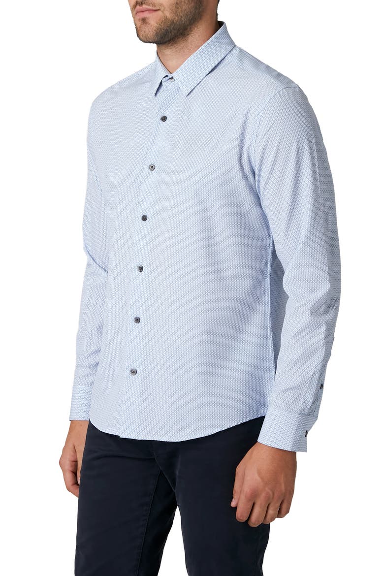 Love Cycle Slim Fit Print Button-Up Shirt, Alternate, color, LIGHT BLUE