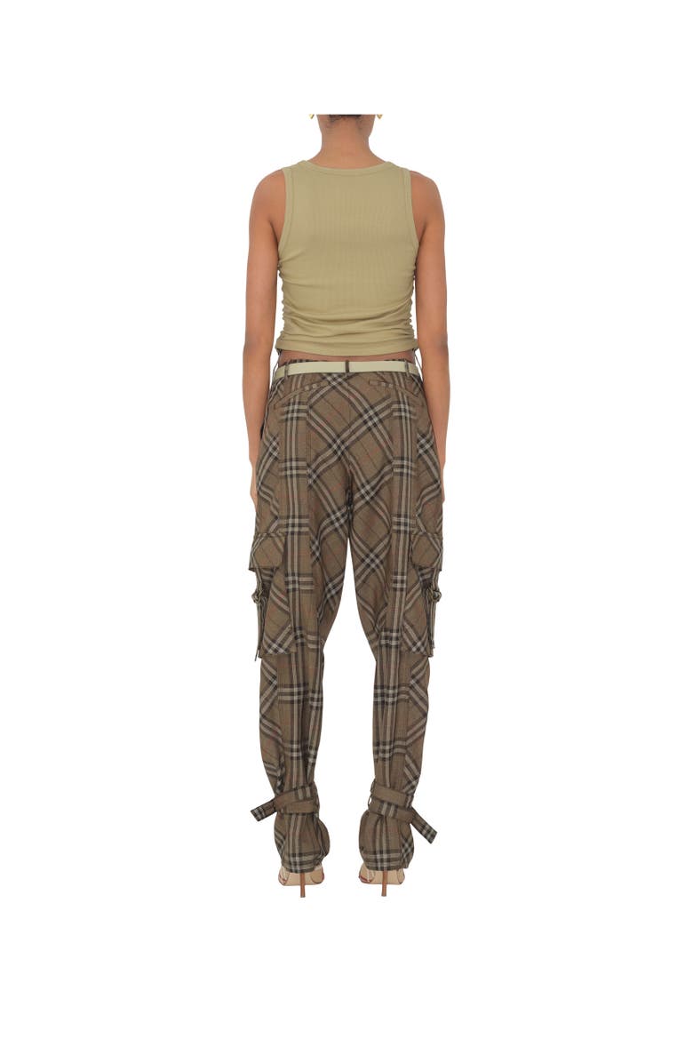 Burberry Check Silk Blend Cargo Trousers, Alternate, color,