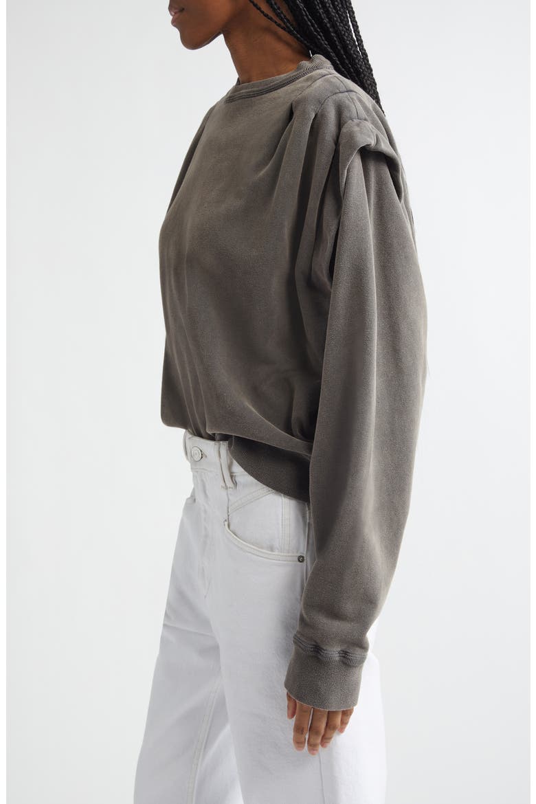 Soldy Pleated Shoulder Sweatshirt, Alternate, color, FADED BLACK