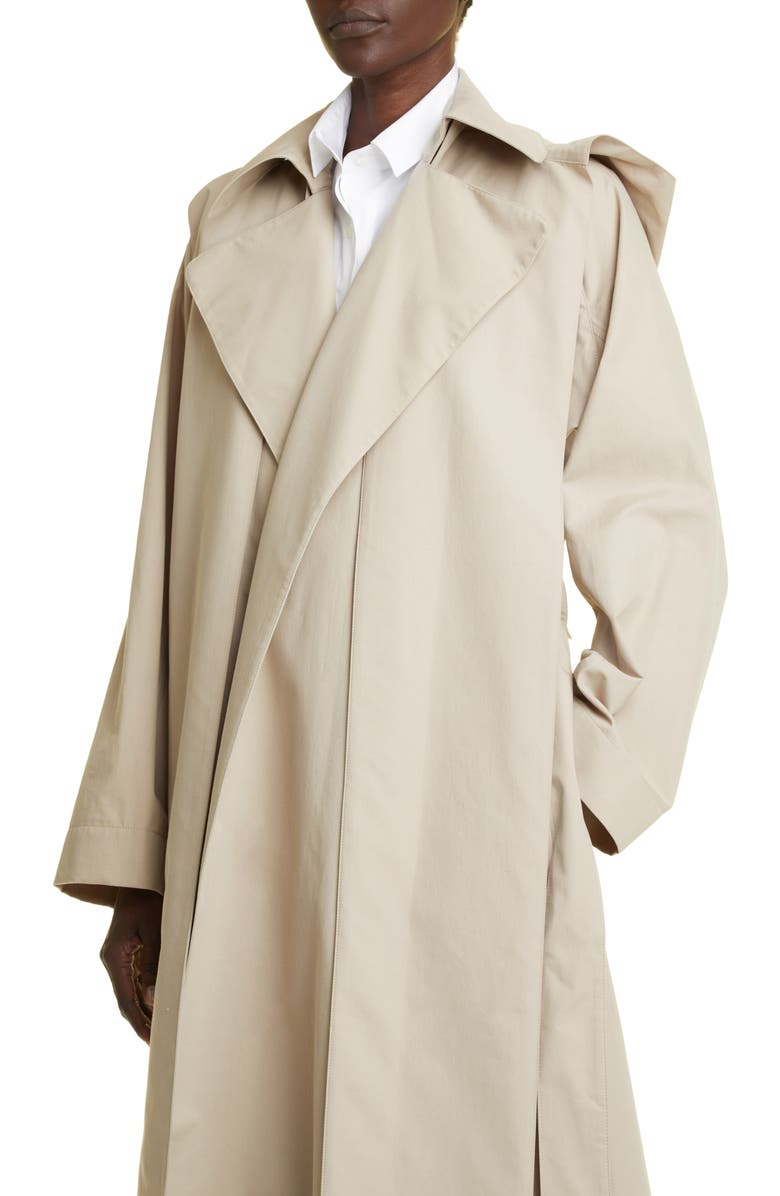 The Row Badva Belted Cotton Trench Coat with Removable Hood, Alternate, color,