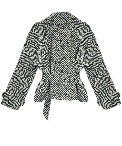 Baacal Marlo Short Moto Trench Coat In Gray