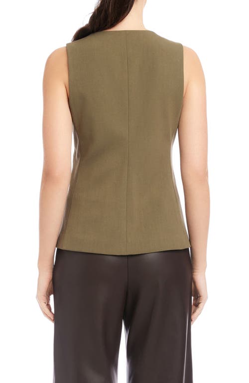Fifteen Twenty Joni Button Front Vest In Green
