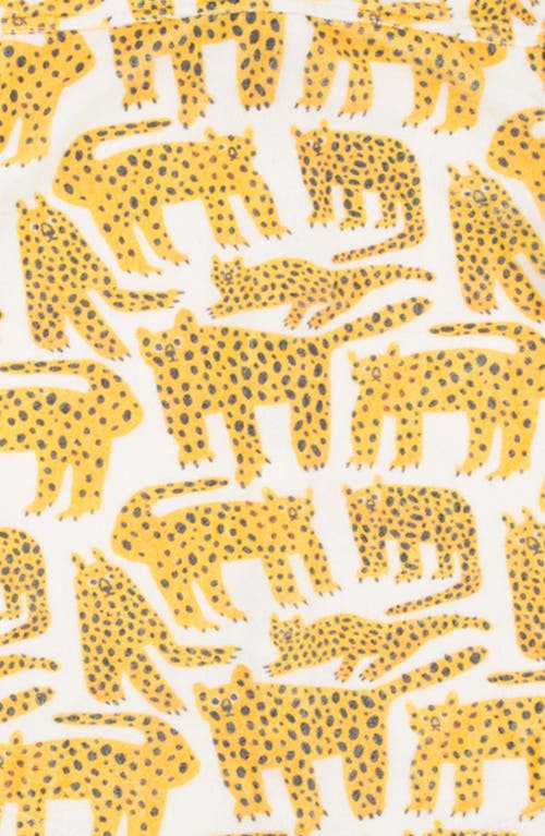 Miki Miette Kids' Jerry Cheetah Short Sleeve Cotton Button-up Shirt