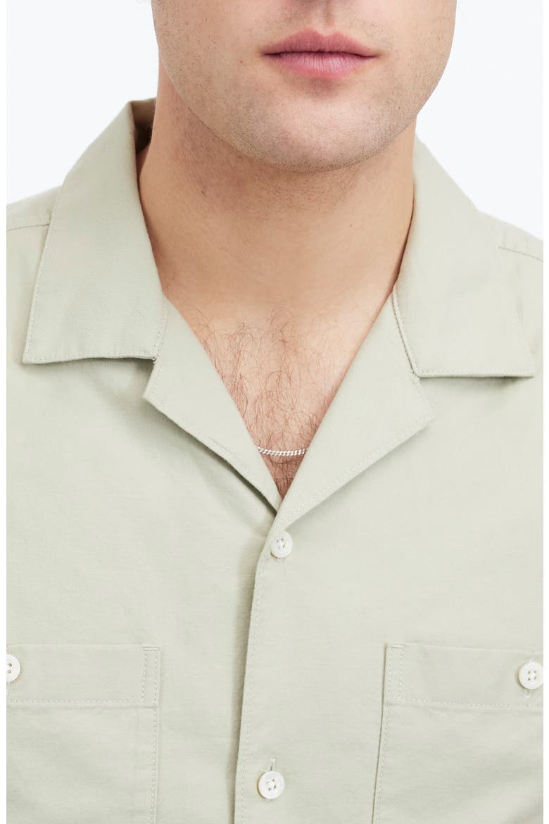 Twill Camp Shirt, Alternate, color, DUSTY CELADON