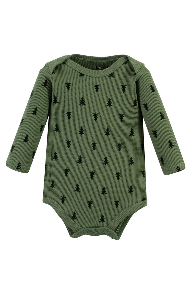 Hudson Baby Thermal Long Sleeve Bodysuits, Alternate, color, Bear Tree
