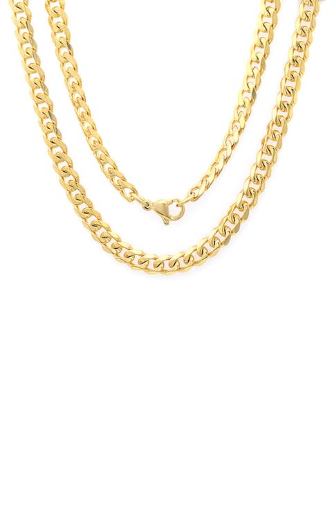 Men's 18k Gold Plated Cuban Chain Necklace