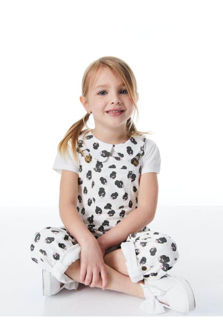 Print Overall Shorts, Alternate, color, Stace Face