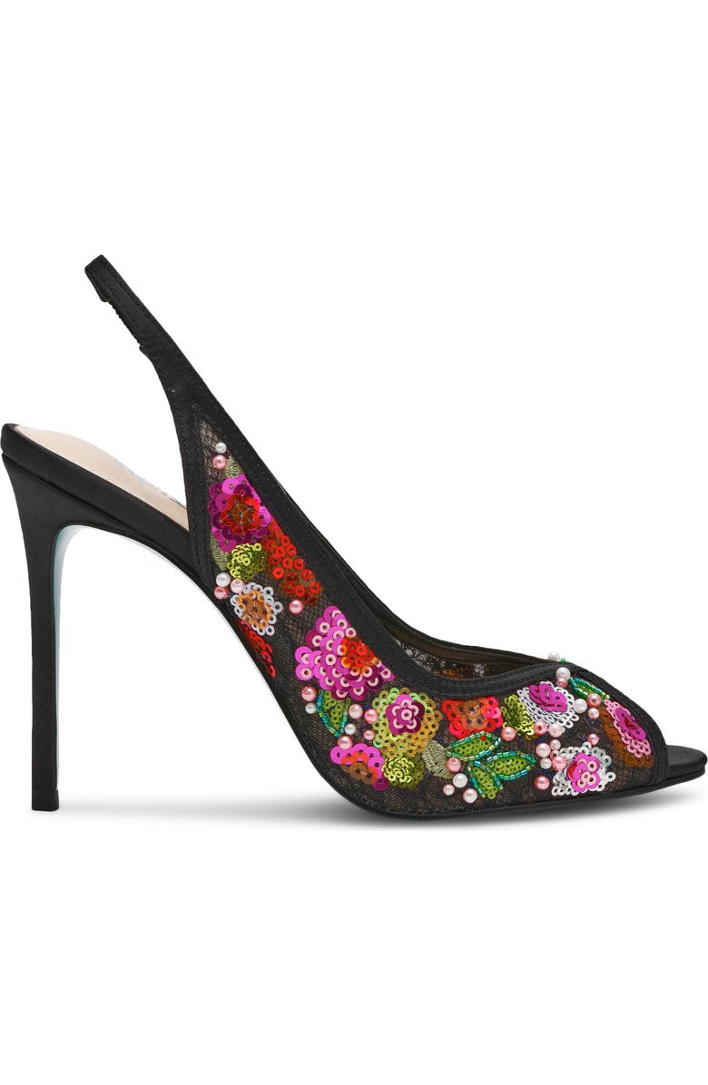 Betsey Johnson Gerri Sequin Slingback Sandal, Alternate, color,