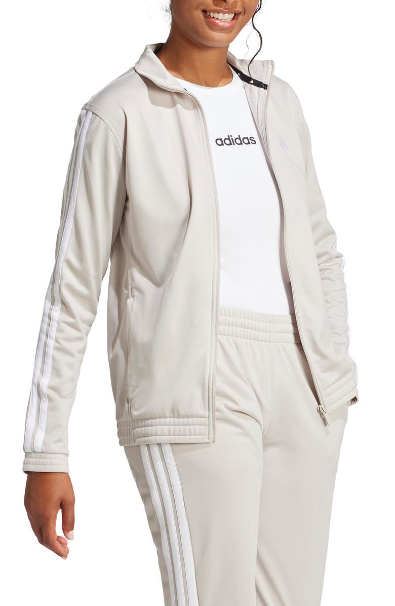 adidas 3-Stripes Tricot Jacket, Alternate, color, Wonalu/ White