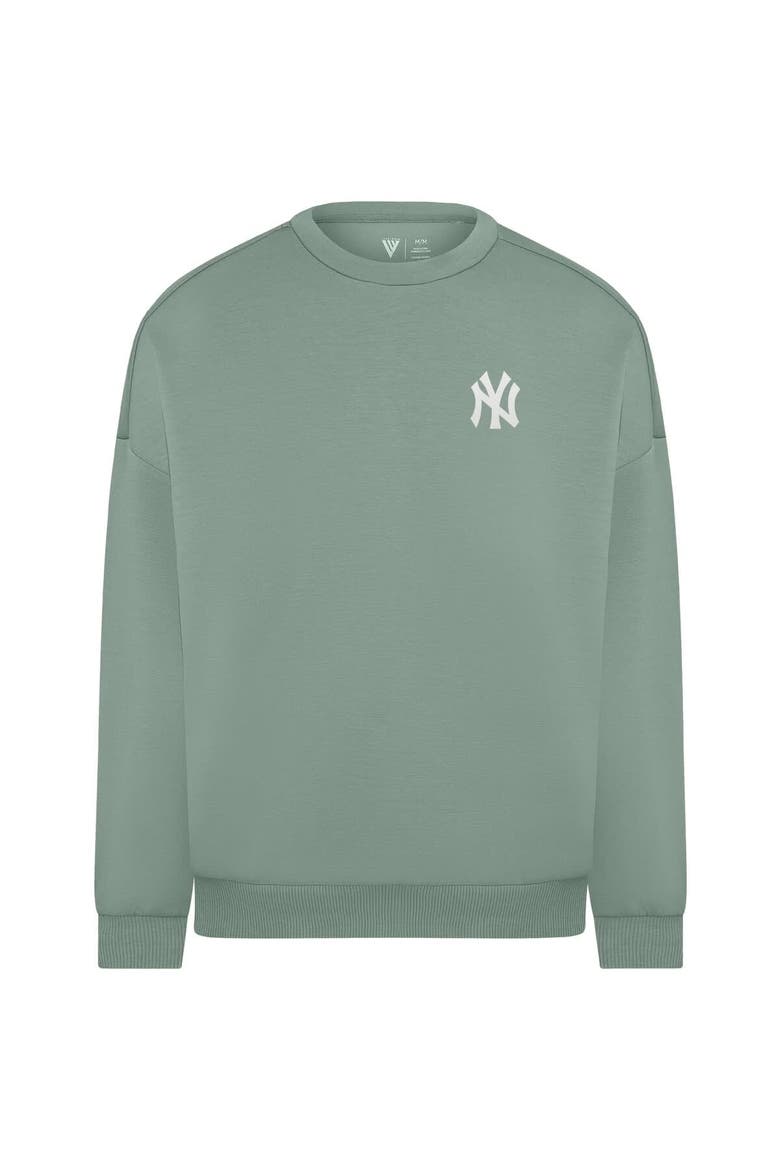 Women's Levelwear Sage Green New York Yankees Luxe Signature Tri-Blend Pullover Sweatshirt, Alternate, color, Sage Green