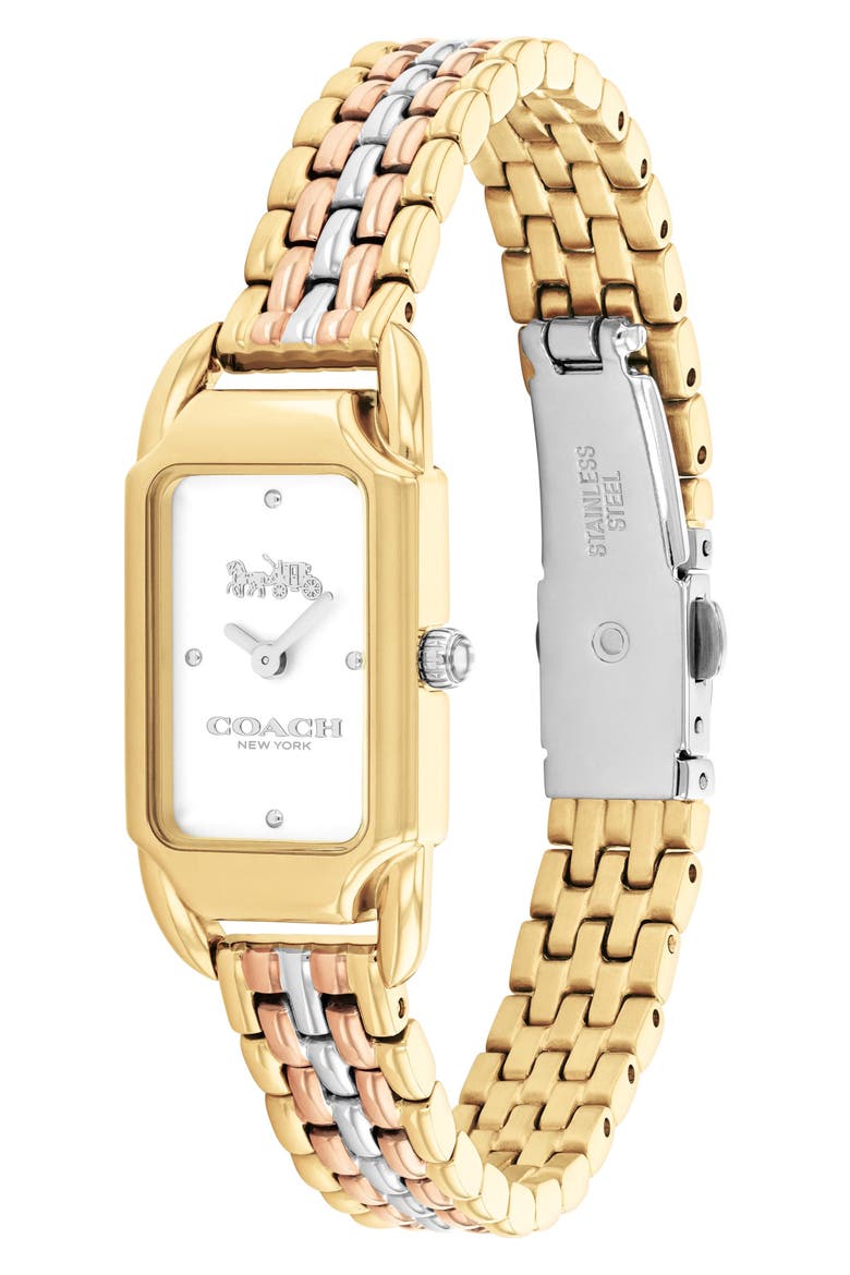 Cadie Bracelet Watch; 17.5mm x 28.5mm, Alternate, color, SILVER WHITE
