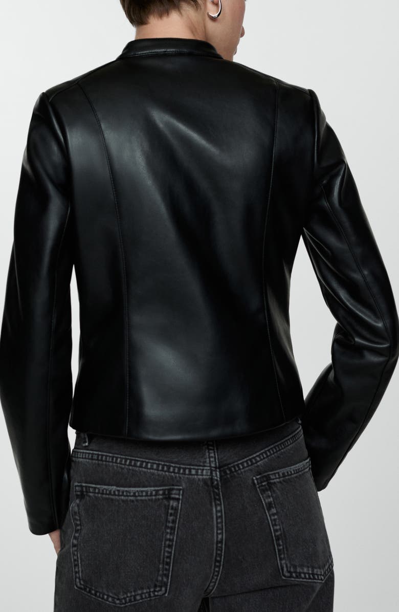 MANGO Faux Leather Biker Jacket, Alternate, color, 