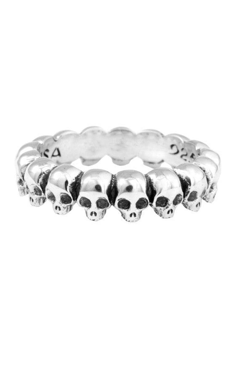 King Baby Studio Skull Infinity Ring, Main, color, Silver