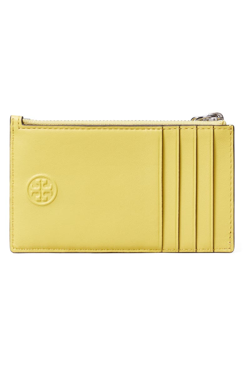 Fleming Charm Leather Zip Card Case, Alternate, color, YELLOW