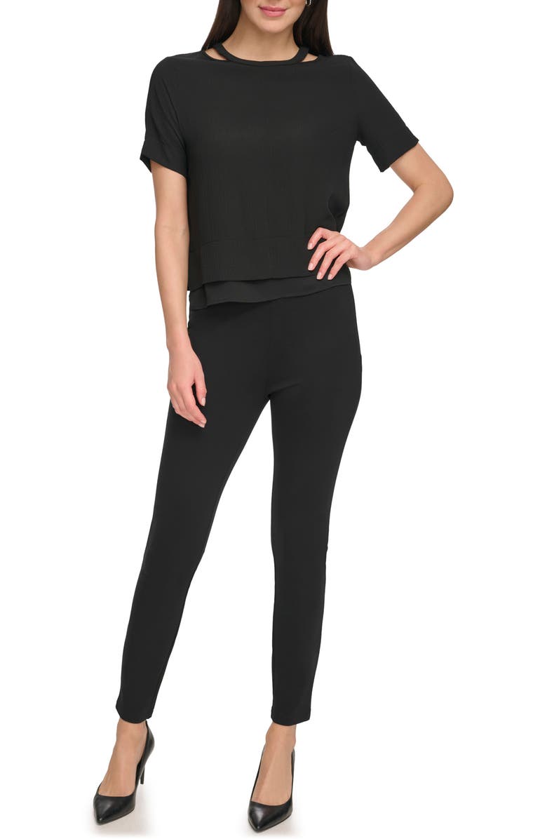 DKNY Shoulder Cutout Top, Alternate, color, 