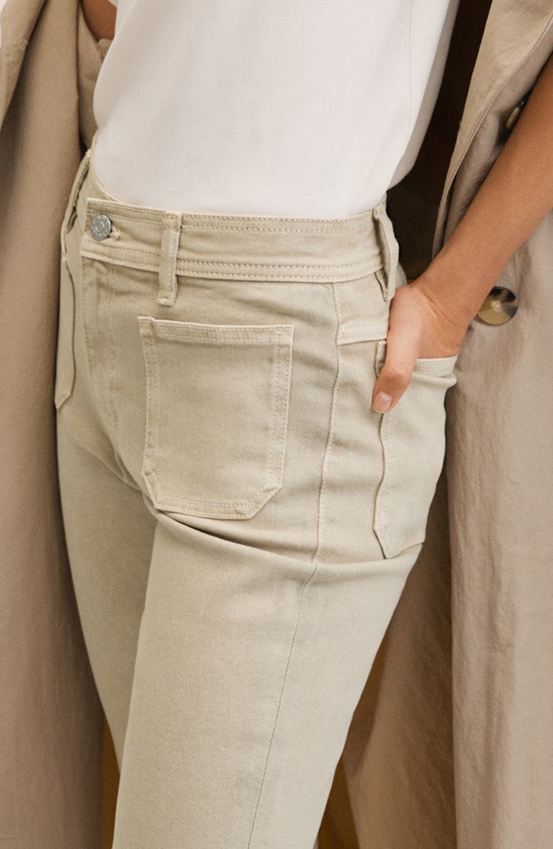 MANGO Patch Pocket Flare Jeans, Alternate, color, 