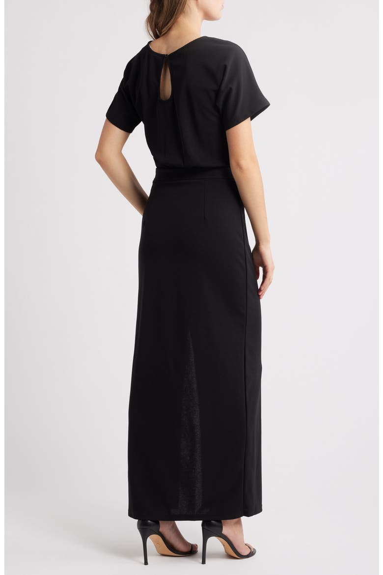 Leif Tie Waist Maxi Dress, Alternate, color, BLACK