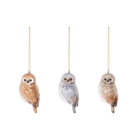 Owl Ornaments Set of 3